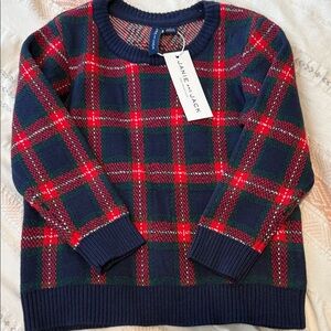 Janie and Jack Red and Green Plaid Sweater